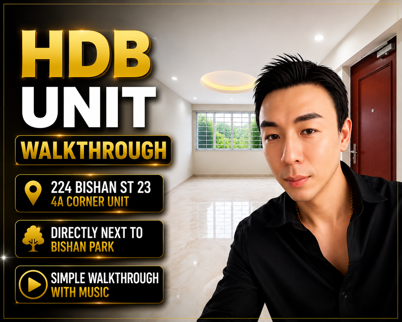 224 Bishan Street 23 — rare HDB 4A corner unit walkthrough next to Bishan Park, presented by Ian Teh (Huttons)