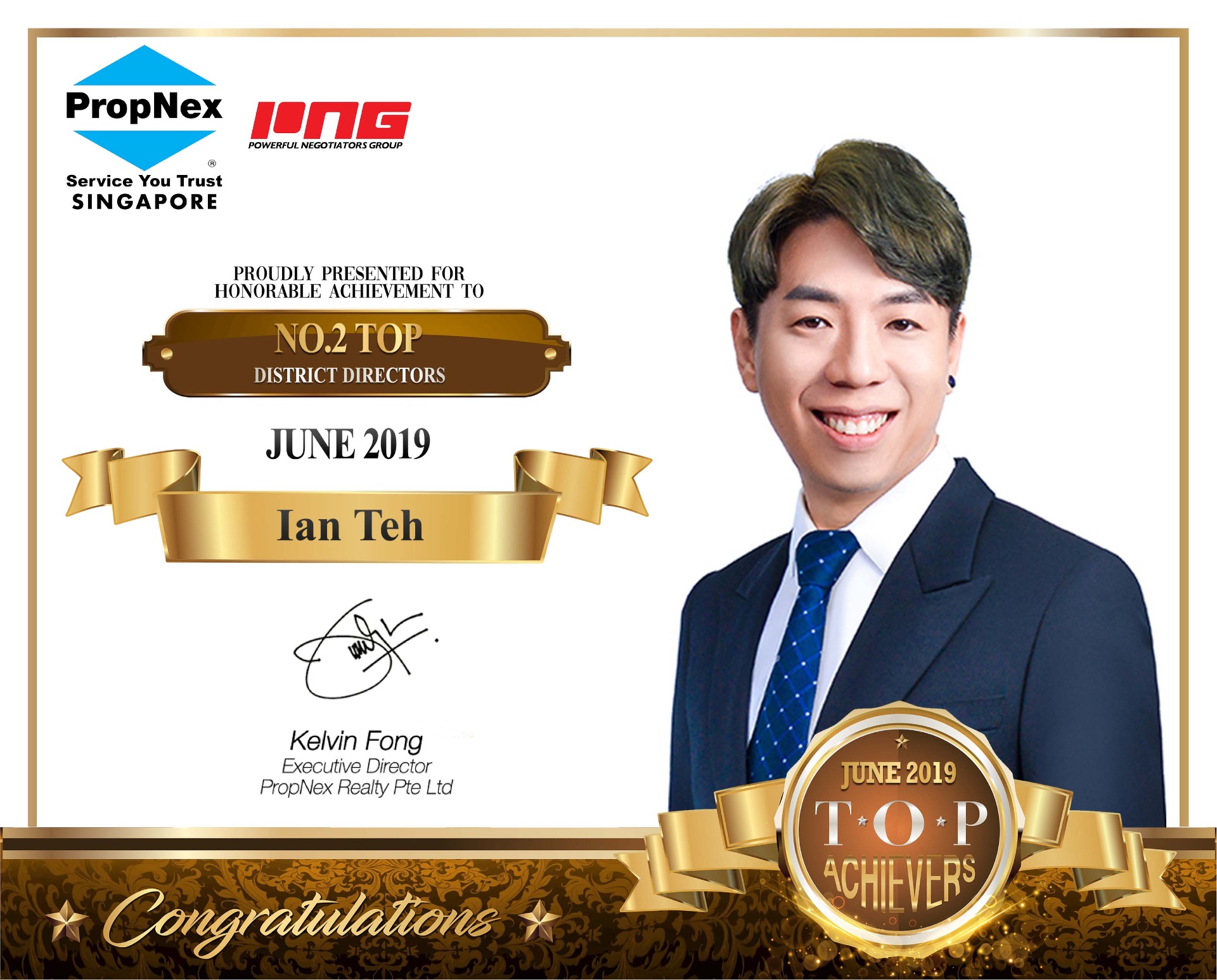 PropNex Top 2nd District Director · June 2019
