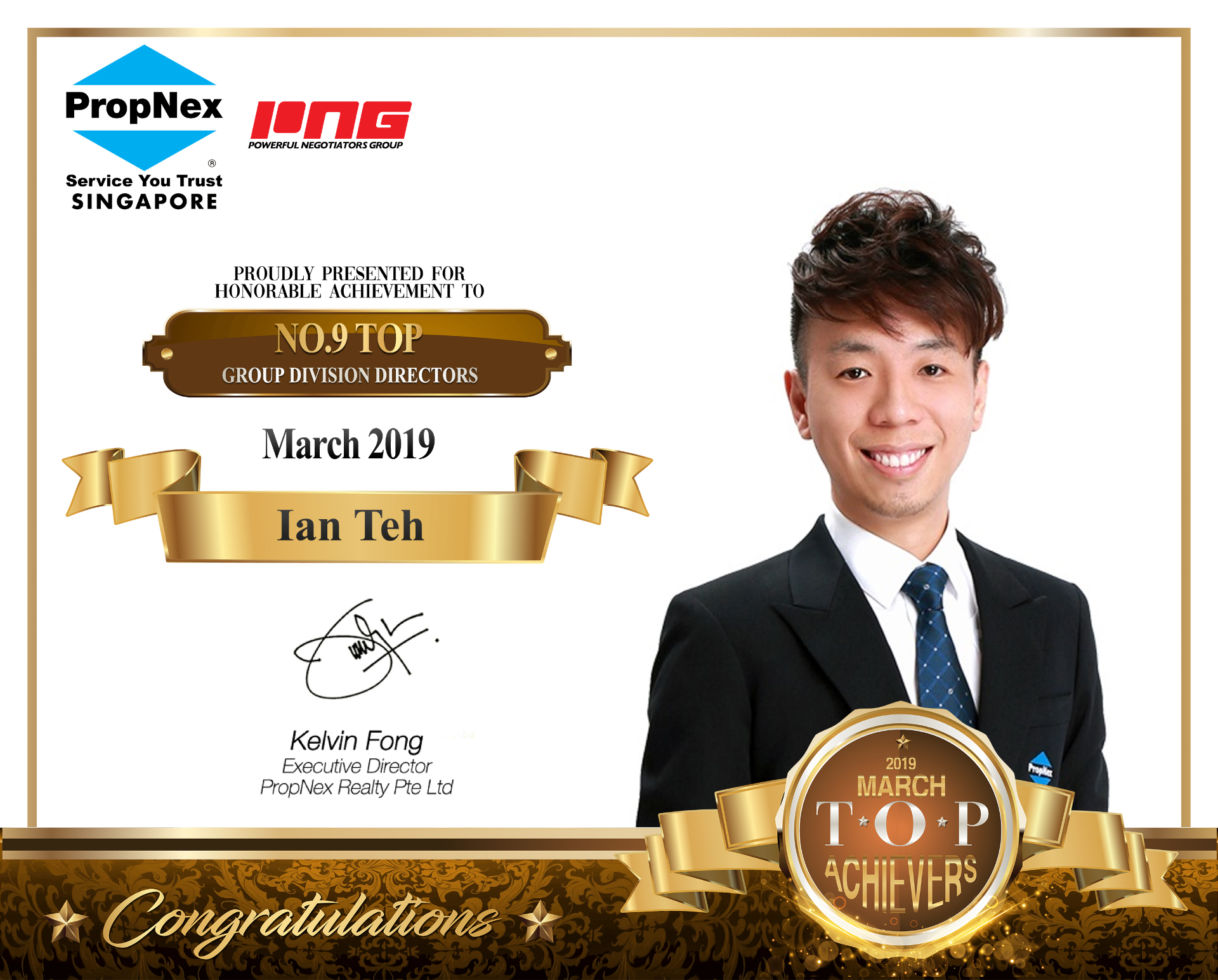 PropNex Top 9th Group Division Director · March 2019