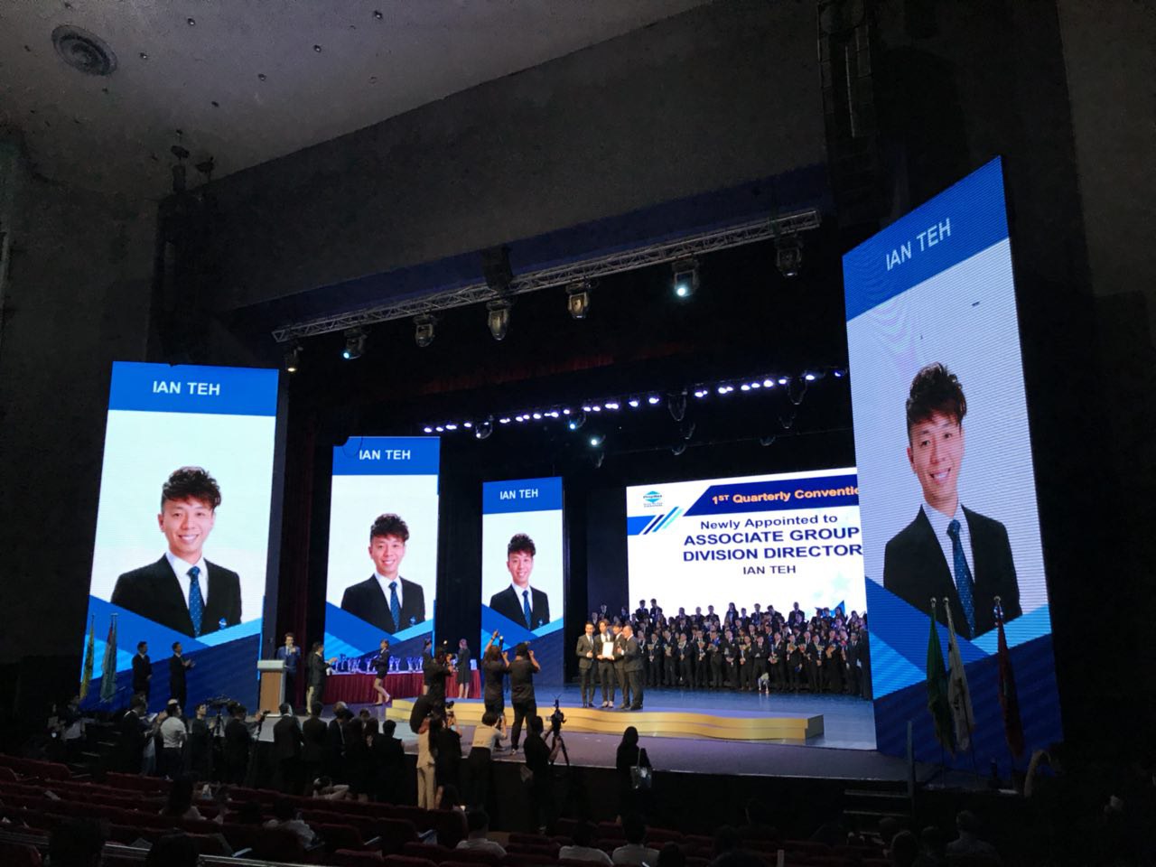 On stage · Associate Group Division Director announcement · 2018